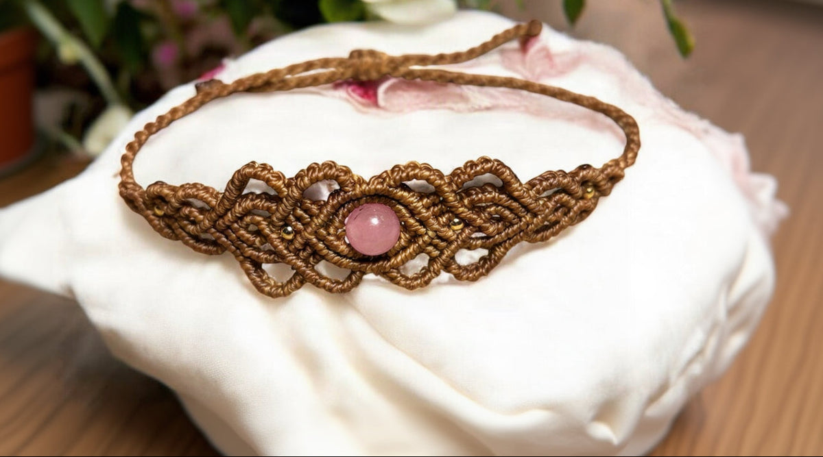 Macrame Bracelet – Rose Quartz Bead
