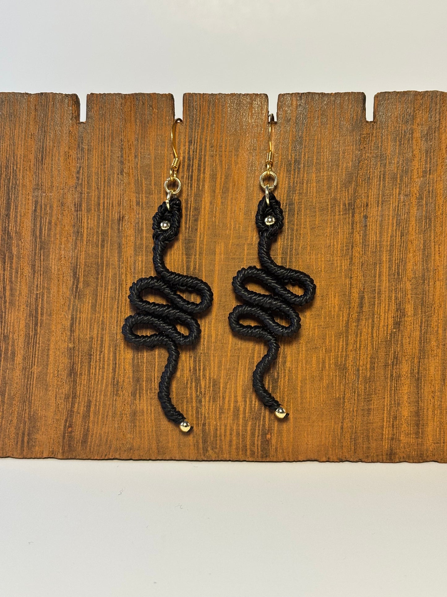 Macrame Snake Earrings