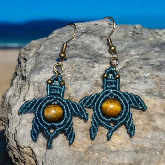 Sea Turtle Gemstone Earrings