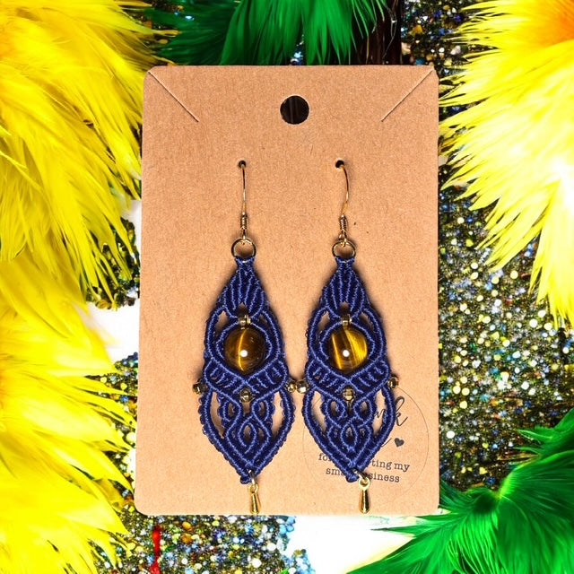 Royal Blue Tiger's Eye earrings