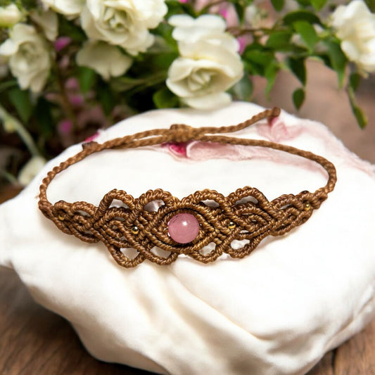 Macrame Bracelet – Rose Quartz Bead