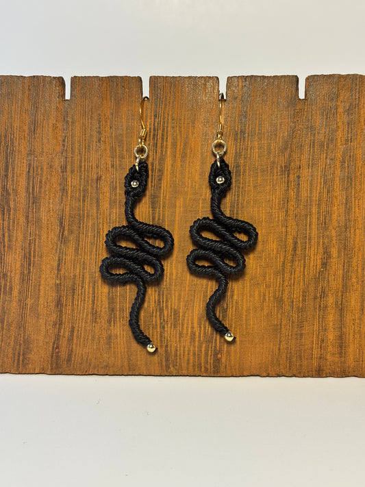 Macrame Snake Earrings