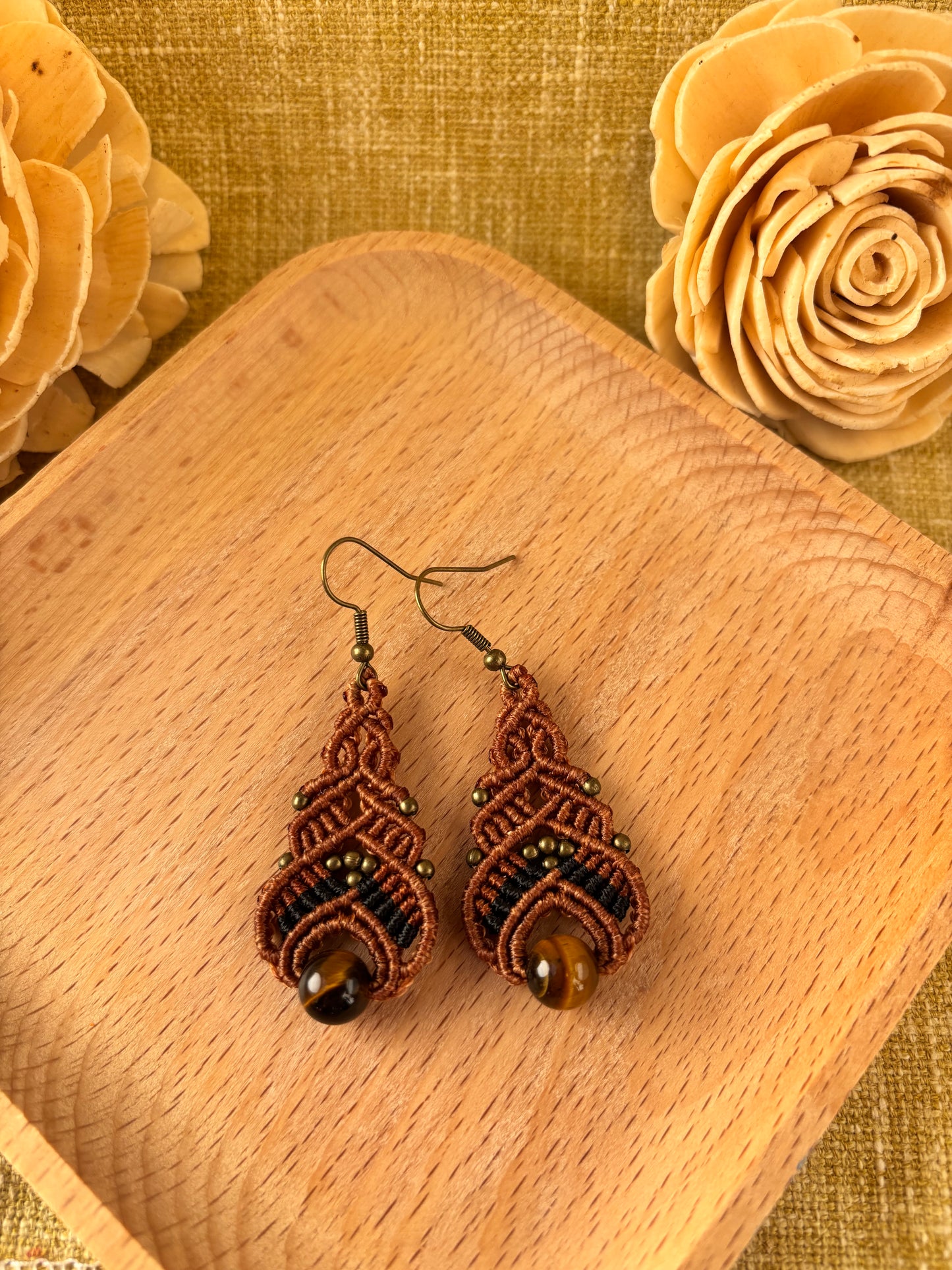 Boho Chic Tigers Eye Earrings
