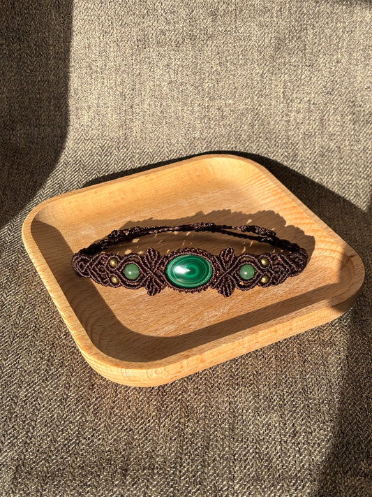 Malachite & Green Aventurine Macramé Bracelet