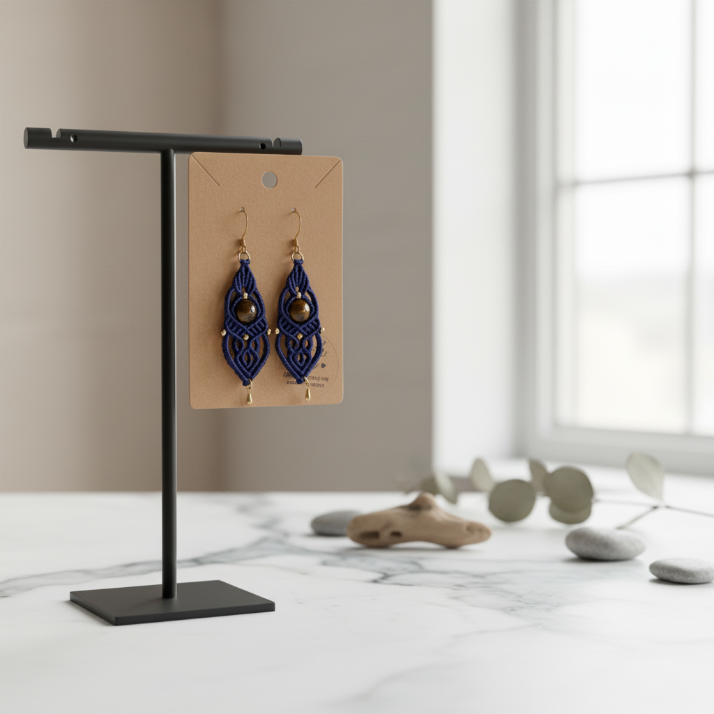 Royal Blue Tiger's Eye earrings