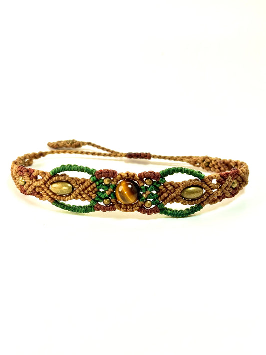 Tiger’s Eye Macramé Bracelet – Earthy Handwoven Boho Jewelry